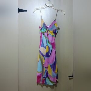 Colorful Abstract Print Women's Slip Dress